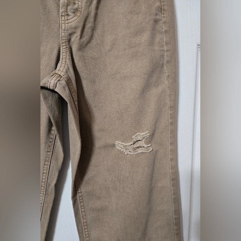 Light Brown Wash Distressed Denim Jeans, High Rise, Straight, Size 8, New W/Tags - Picture 4 of 14